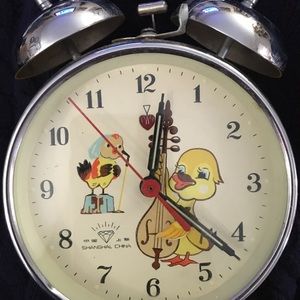 Vintage Diamond Alarm Clock ~ Double Bells Duck